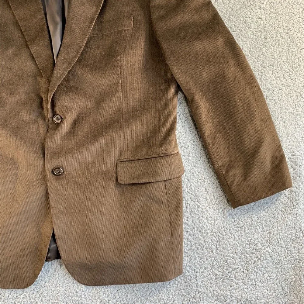 NEW Jos A Bank Blazer Mens 46 L Long Brown Corduroy Sport Coat Jacket Lyocell *‎
